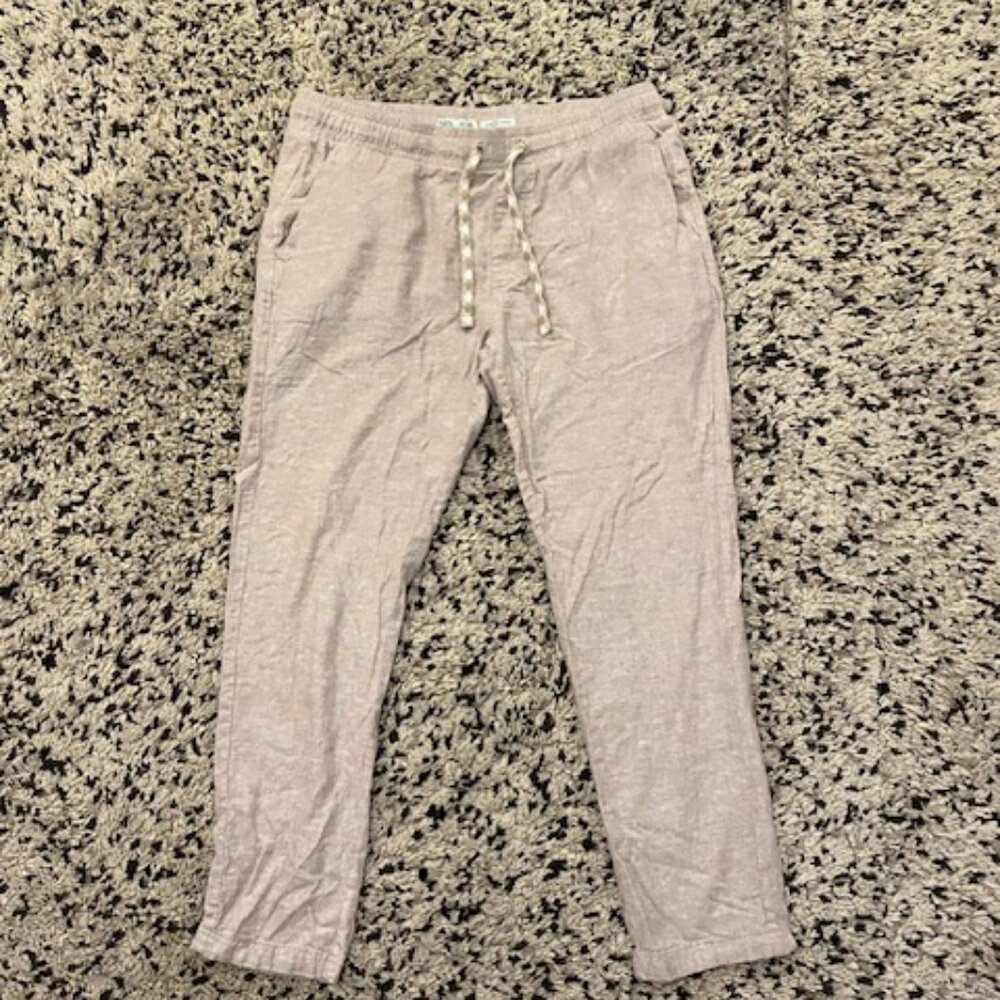 Tenth & Ocean Washable Linen Pants Women Medium Beige